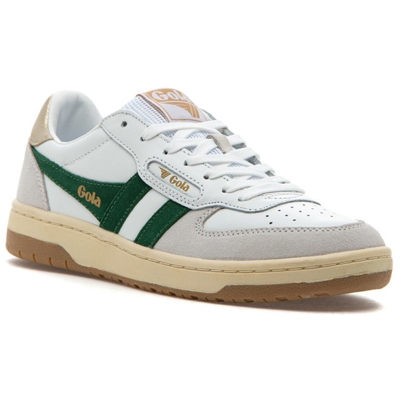Gola Shoes - GOLA HAWK SNEAKER WHITE/DARK GREEN/GOLD Size 8